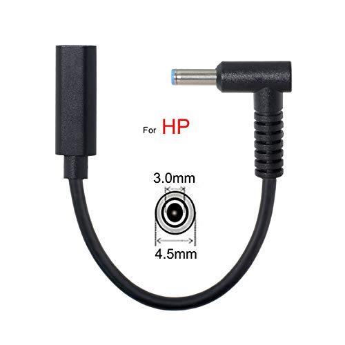cablecc cablecc Type C USB-C Female Input to DC 4.5x3.0mm Power PD Charge Cable fit for HP Laptop 18-20V