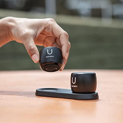 Fashionit Fashionit U Pro Speakers Set of 2 | TWS Wireless Bluetooth Speakers, Incredible Surround Sound, Charging Tray | Perfect Speakers for Home, Parties, Activities! Small Speakers, Rich Sound | Black