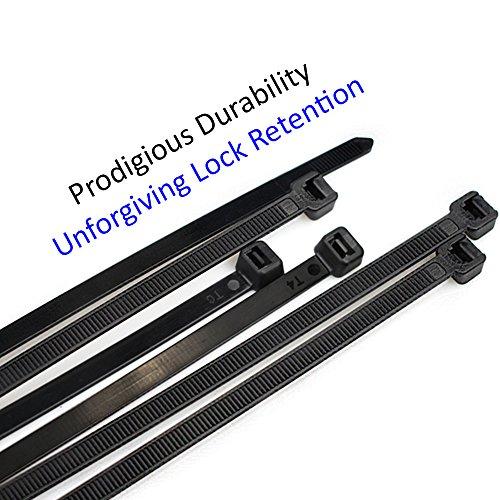 Flurhrt Cable Zip Ties Heavy Duty 26 Inch, Strong Large Black Zip Ties with 200 Pounds Tensile Strength, 50 Pieces, Long Durable Nylon Black tie wraps, Indoor and Outdoor UV Resistant, Quality Cable Ties