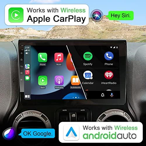 IYING IYING 10 Inch Car Stereo Radio Wireless CarPlay Android Auto 4GB+64GB 8-Core 1280x720 Touch Screen Android 10 for Jeep Wrangler 2011-2014 AM/FM WiFi Bluetooth GPS Navigation in-Dash Car Multimedia