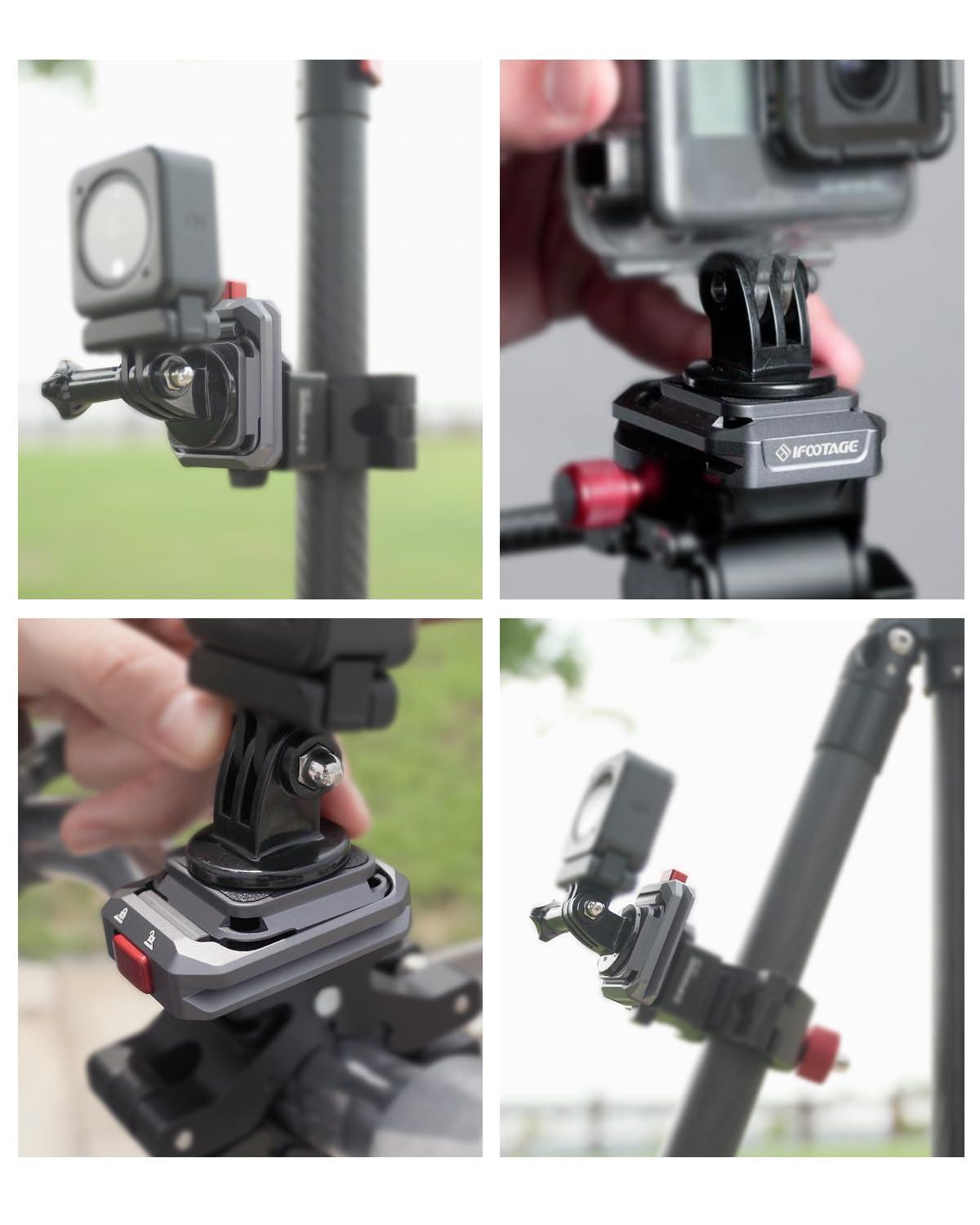 IFOOTAGE IFOOTAGE Seastars Quick Release Q38 Action Camera Plate,Arca-Type Quick Release Plate for Gopro, Insta360, DJI Osmo Action/Pocket and Most Action Cameras