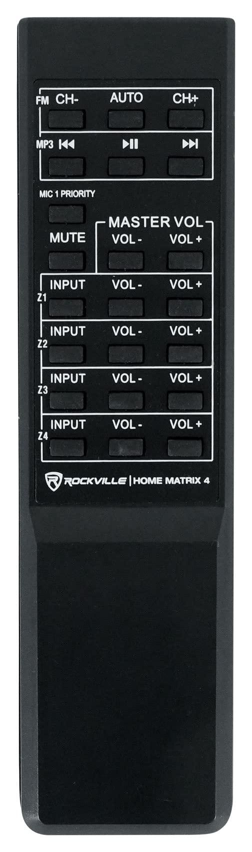 Rockville Rockville Home Matrix 4 4-Zone 8-Channel 600W Multi-Room/Source Receiver Amplifier, Bluetooth, USB, Optical, FM Radio, Includes Remote - Perfect for Home Audio, Restaurants, Offices, Schools