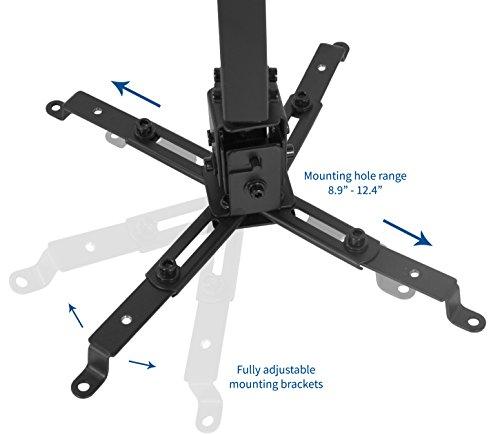 VIVO VIVO Universal Adjustable Wall Ceiling Projector Mount Bracket, Extendable Length Projection, Black, MOUNT-VP06B