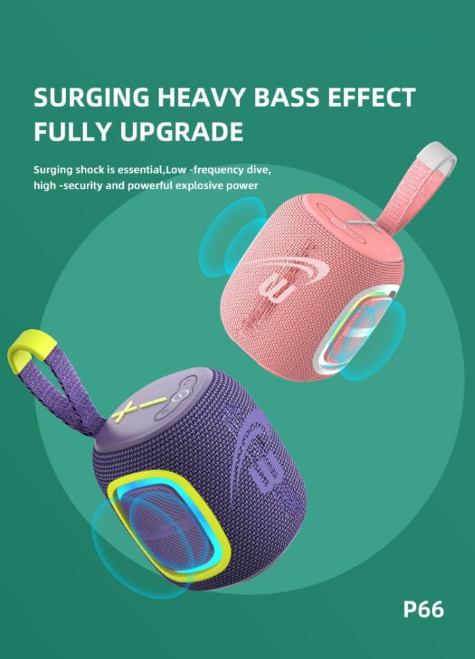 WorryFree Gadgets Waterproof Mini Bluetooth 5.3 Speaker 10M Transmission Distance 5W Output Power for Computer Home Theater Karaoke Player Mobile Phone (Gray)