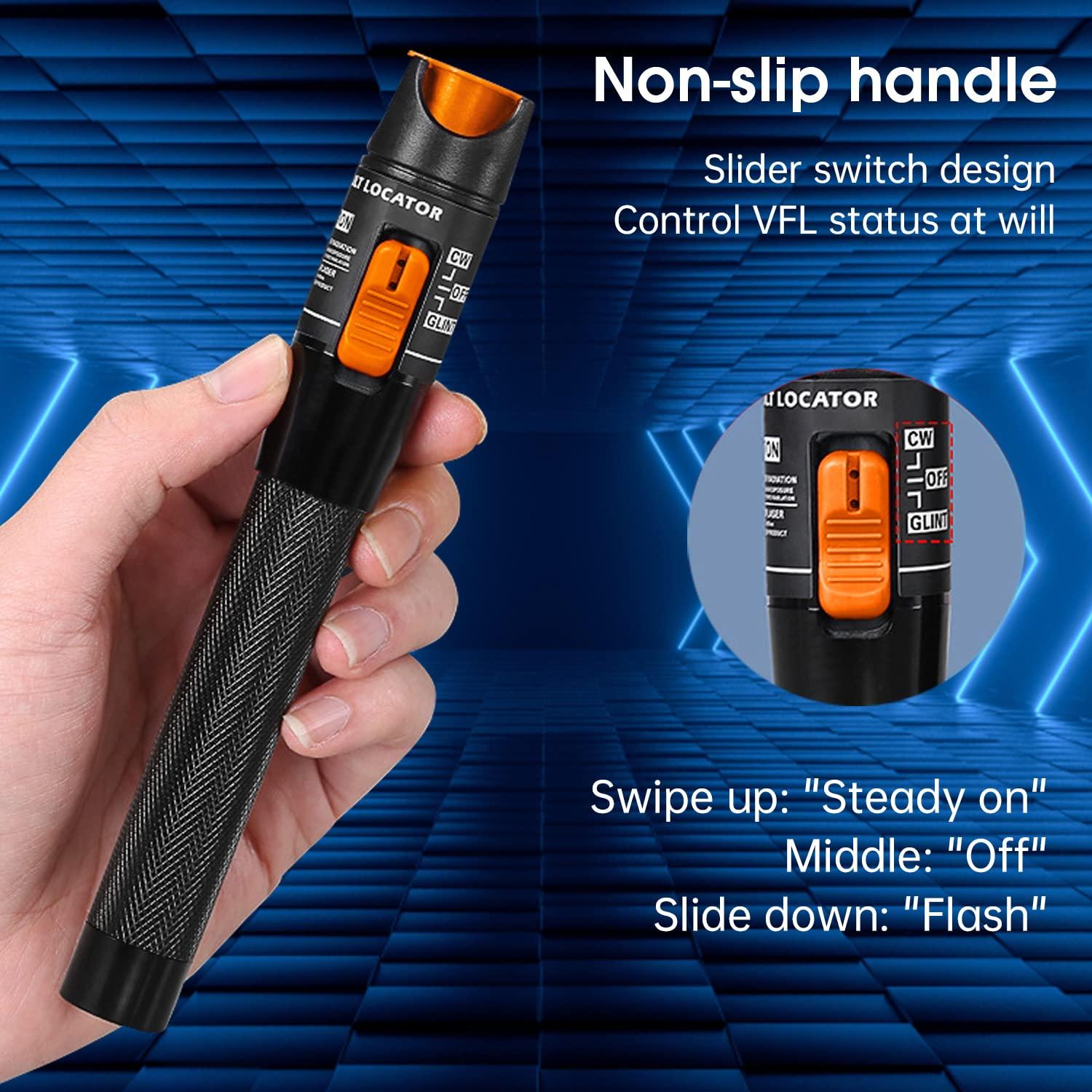 Duogalia Duogalia Visual Fault Locator, 10KM VFL Fiber Optic Tester for Fiber Network Cable Test, Suitable for FC SC ST 2.5mm Universal Optical Fiber Connector