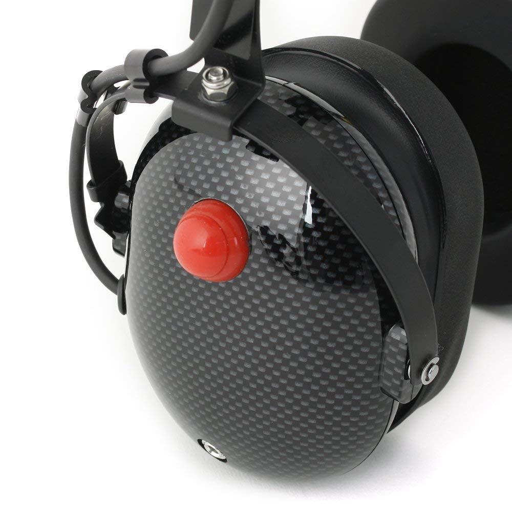 Rugged Radios Rugged Carbon Fiber Over The Head Headset for Racing Radios Electronics Communications Features Volume Control Knob 3.5mm 5-Pin Input Jack and Push to Talk
