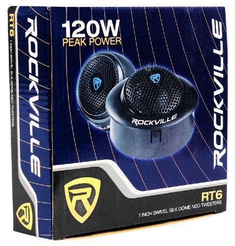 Rockville Pair Rockville RT6 240 Watt Car 1" Silk Dome Neo Swivel Tweeters+Crossovers , Black