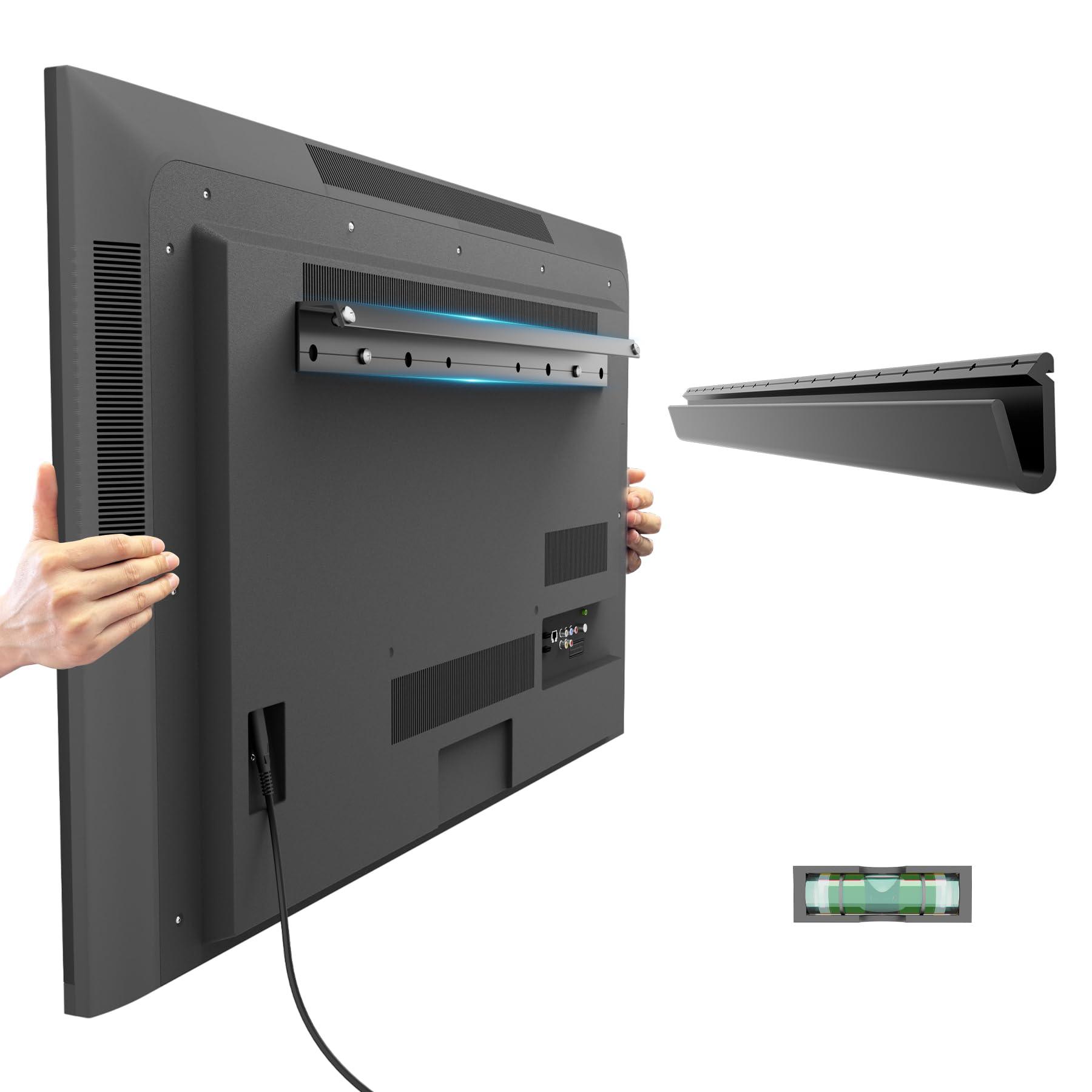 KAMIWI No Drill Drywall TV Mount,No Stud TV Wall Mount for All Brand 22-55 Inch TVs up to 100lbs, Easy Install No Stud Studless TV Wall Mount,Include All Hardware-New Level Bubble Meter