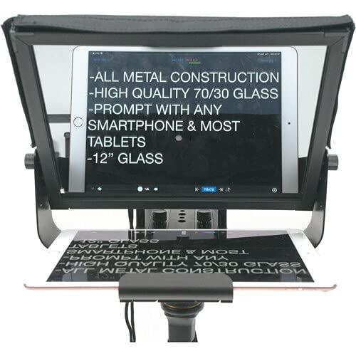 Glide Gear Glide Gear TMP100 Adjustable iPad/ Tablet/ Smartphone Teleprompter Beam Splitter 70/30 Glass w/ Carry Case No Plastic All Metal / No Assembly Required