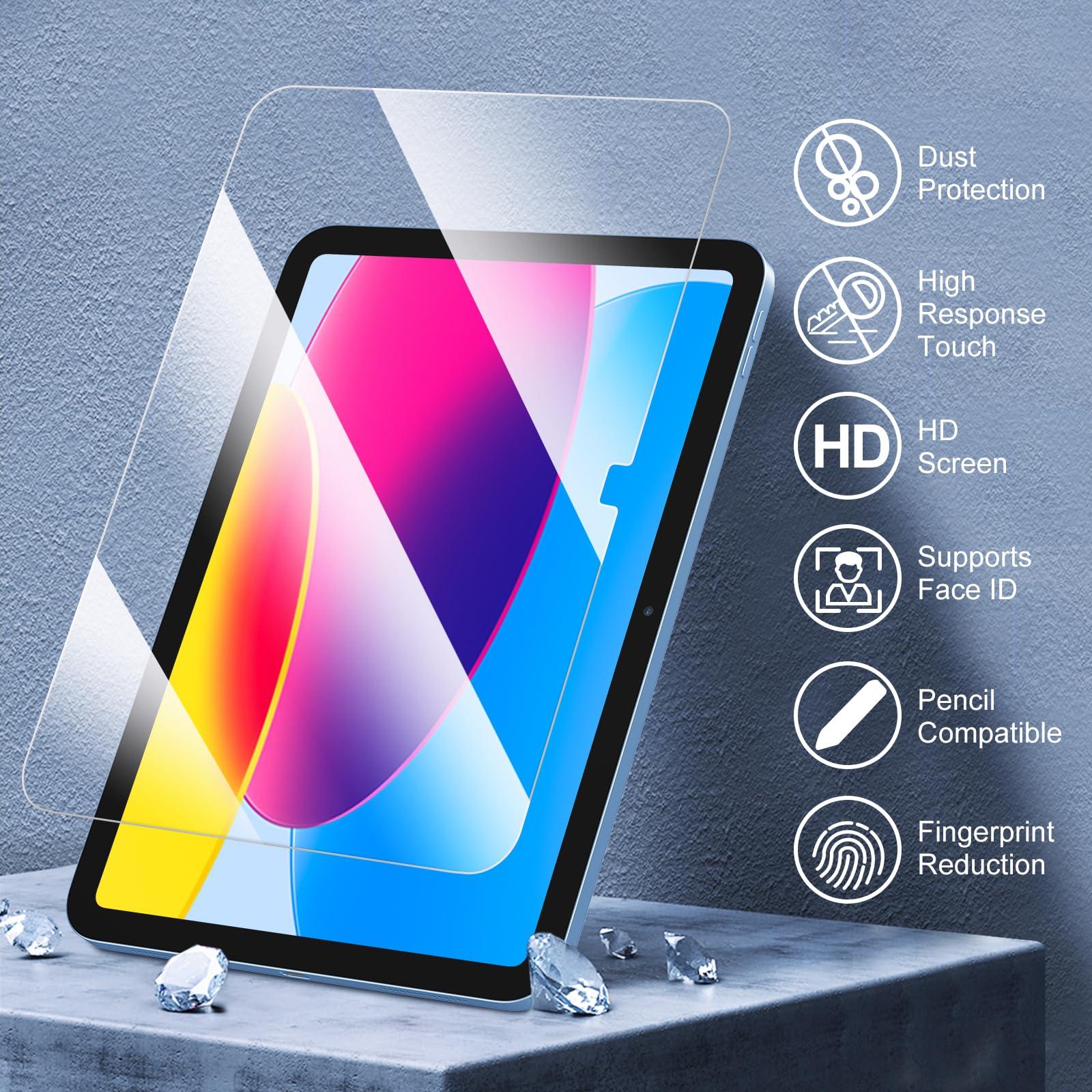 FINTIE Fintie Hybrid Clear Case for iPad (A16) 11th Generation 11 Inch (2025), iPad 10th Generation 10.9 Inch 2022 Bundle with 2 Pack Fintie Tempered Glass Screen Protector