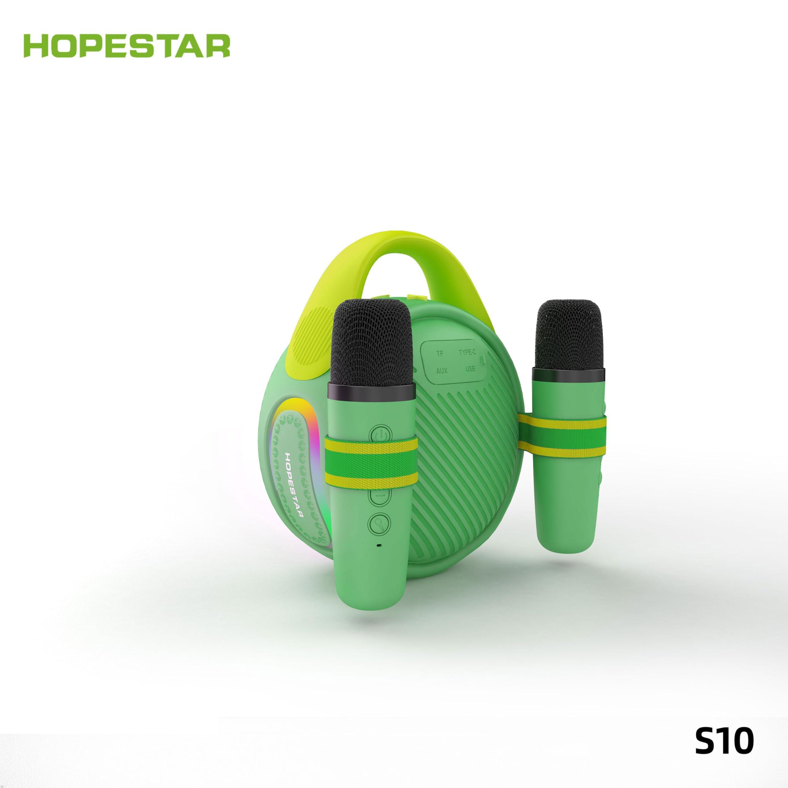 WorryFree Gadgets Portable Wireless 20W Waterproof Bluetooth Karaoke Speaker with Two Microphones for Kids, 3600mAh, Stereo Audio, AUX/TF Card (Green)