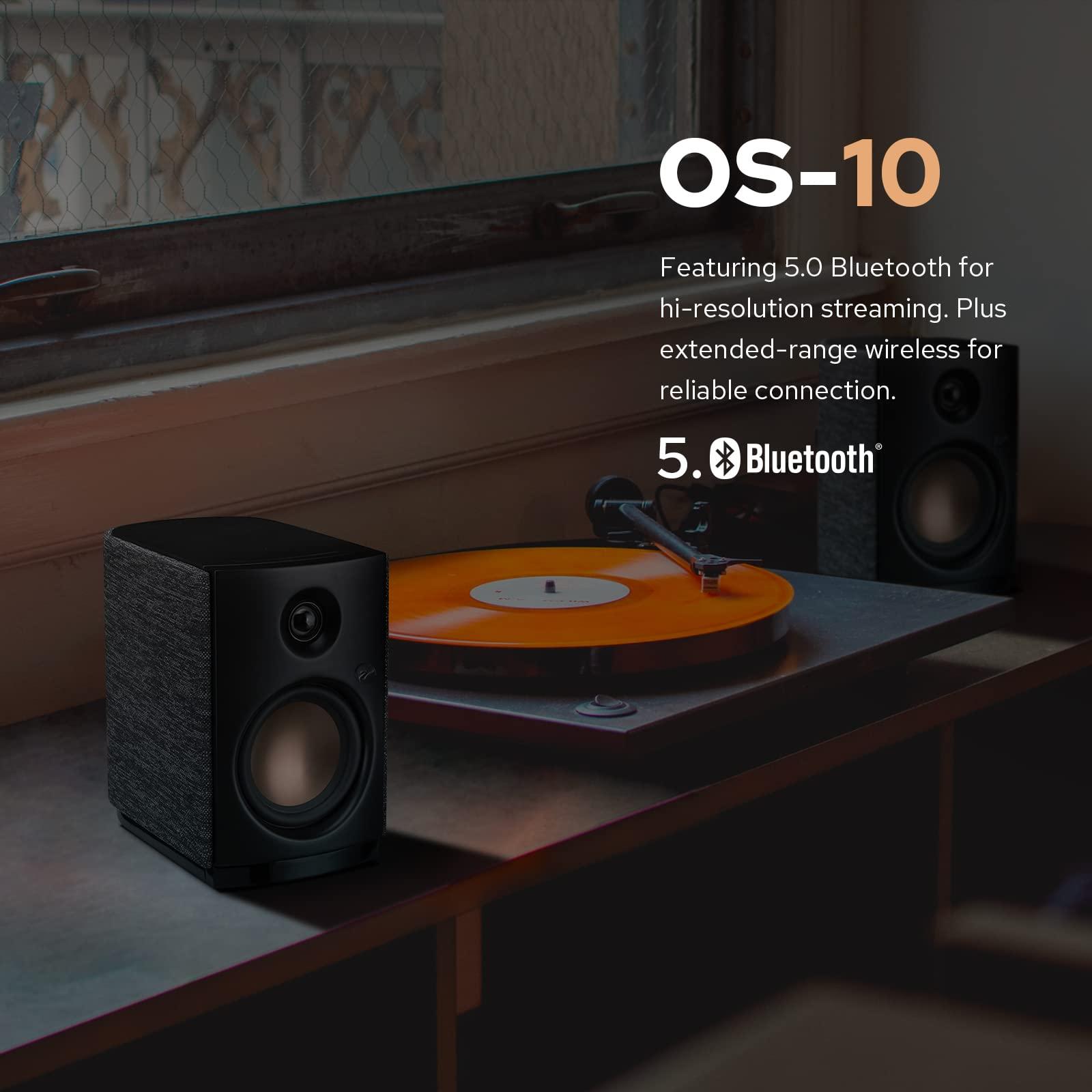 HiVi-Swans HiVi-Swans OS-10 HiFi Stereo Speakers, Bluetooth 5.0 Active Computer Bookshelf Speakers - 4'' Dynamic Woofer, Powered Desk Speakers 62w RMS with Touch Control for PC/Phone/TV/Monitor (Pair)