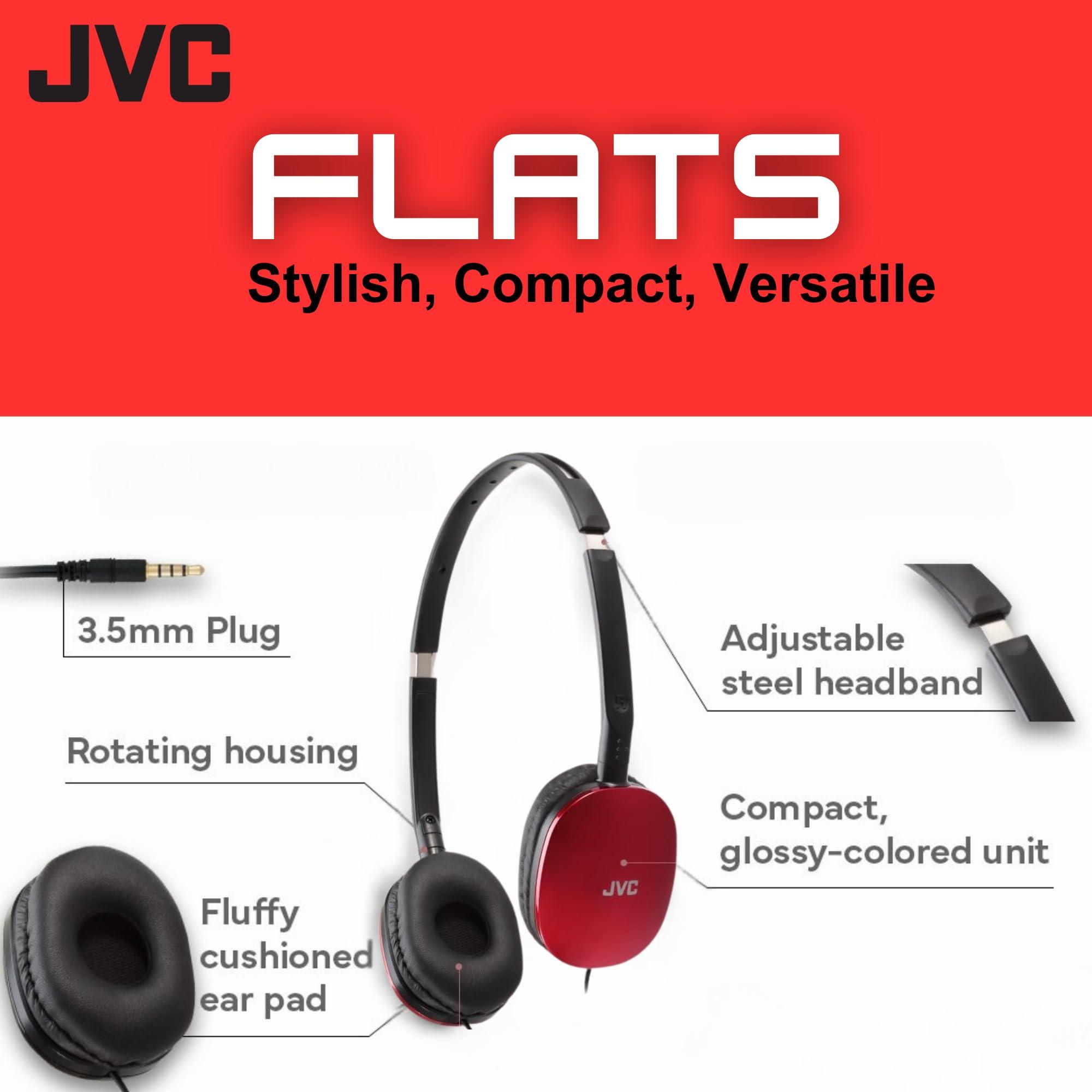 JVC JVC HAS160R Flat Headphones - Red