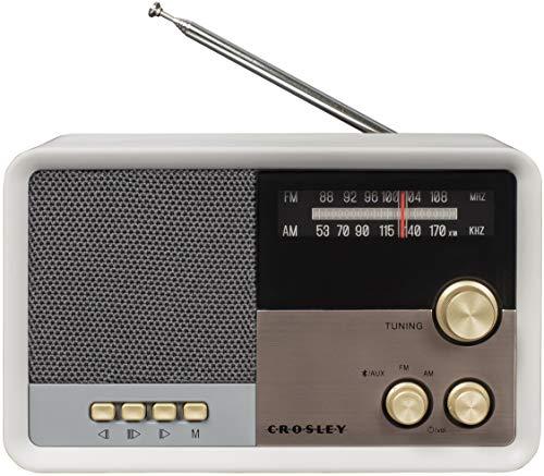 Crosley Crosley CR3036D-WS Tribute Vintage AM/FM Bluetooth Radio, White Sand