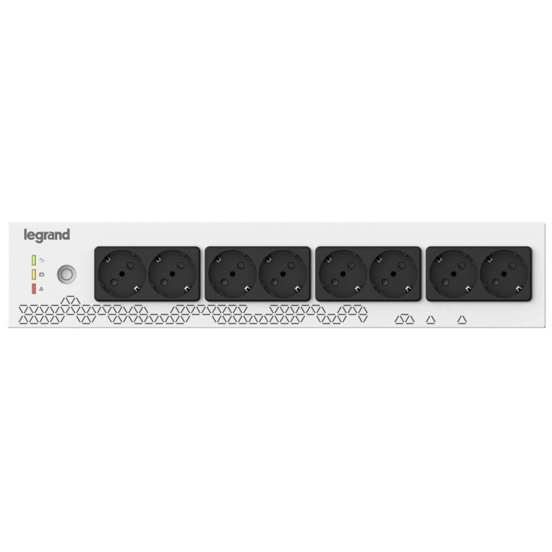 Legrand Legrand, 310332 19" Rack PDU with Integrated UPS System, 800VA - 480W, 1-Phase 230V with 8-Way Schuko Power Strip for 19-Inch Racks/Power Distribution Cabinets, Bridging Time up to Max. 15 Minutes