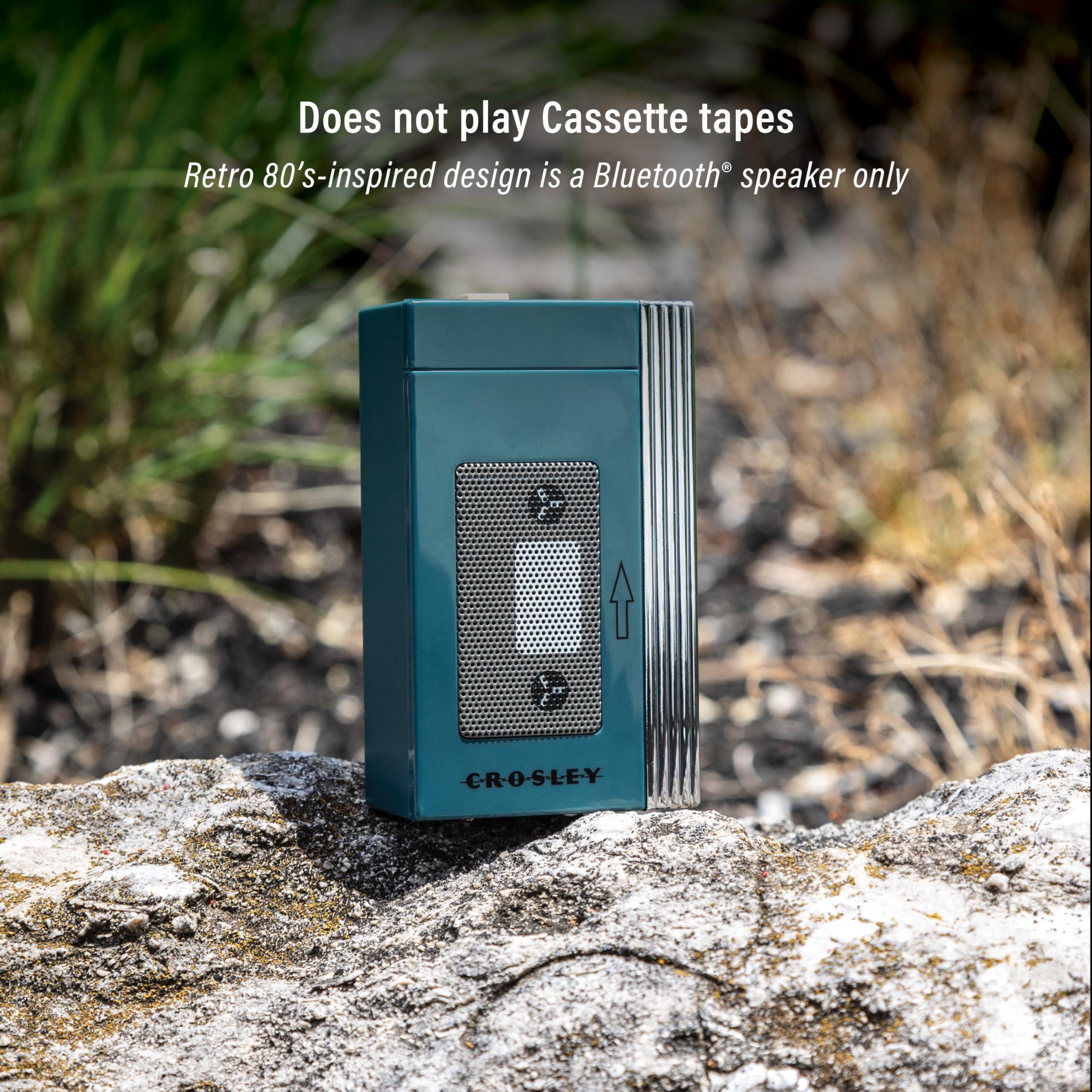 Crosley Crosley CR3047A-TL Mini Retro 80's Portable Bluetooth Speaker, Wireless with Microphone, Vintage, Teal