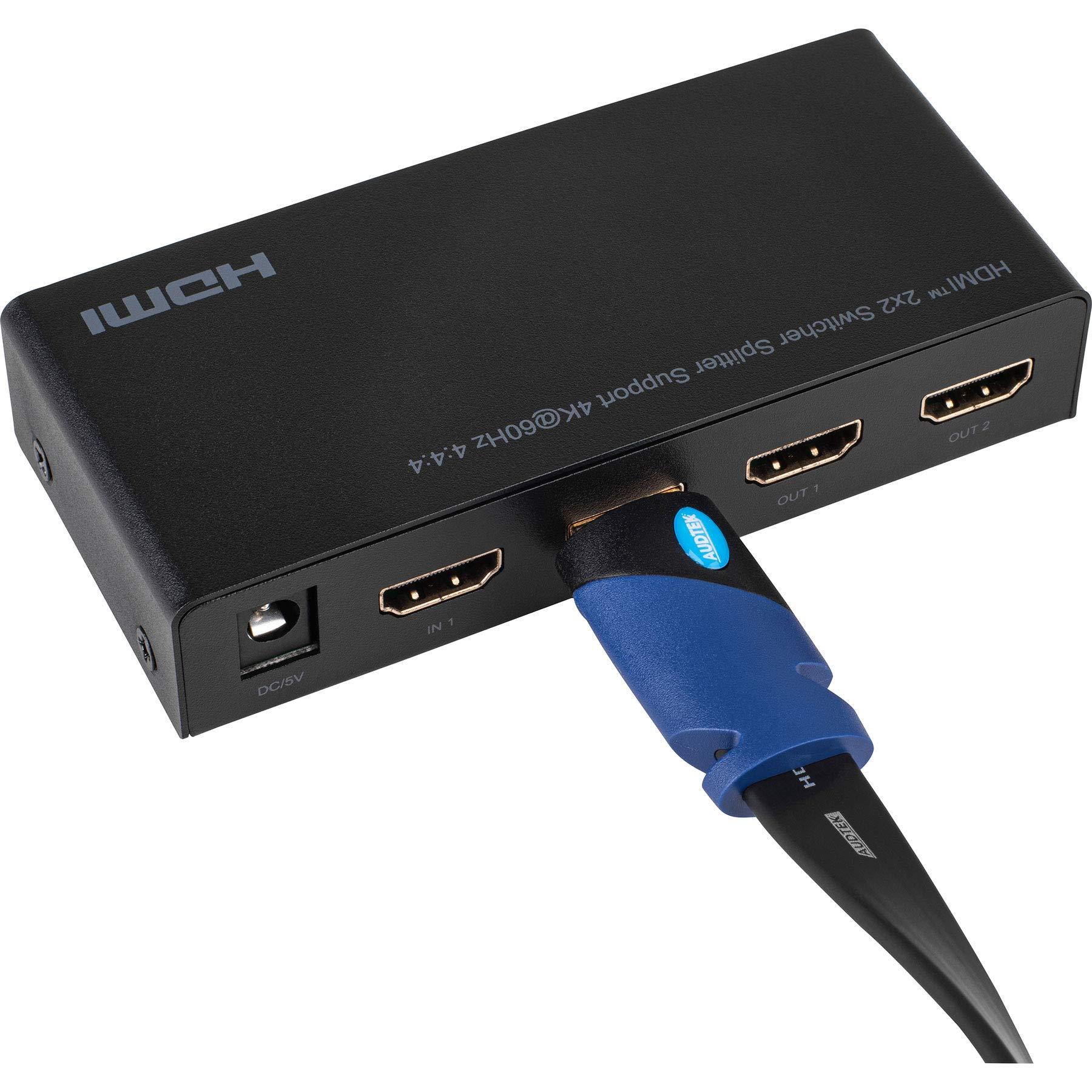 Audtek Electronics Audtek Flat Ultra HD HDMI 2.0 Cable 4K@60 Hz HDR YCbCr 4:4:4 CL2 18 Gbps 35 ft.