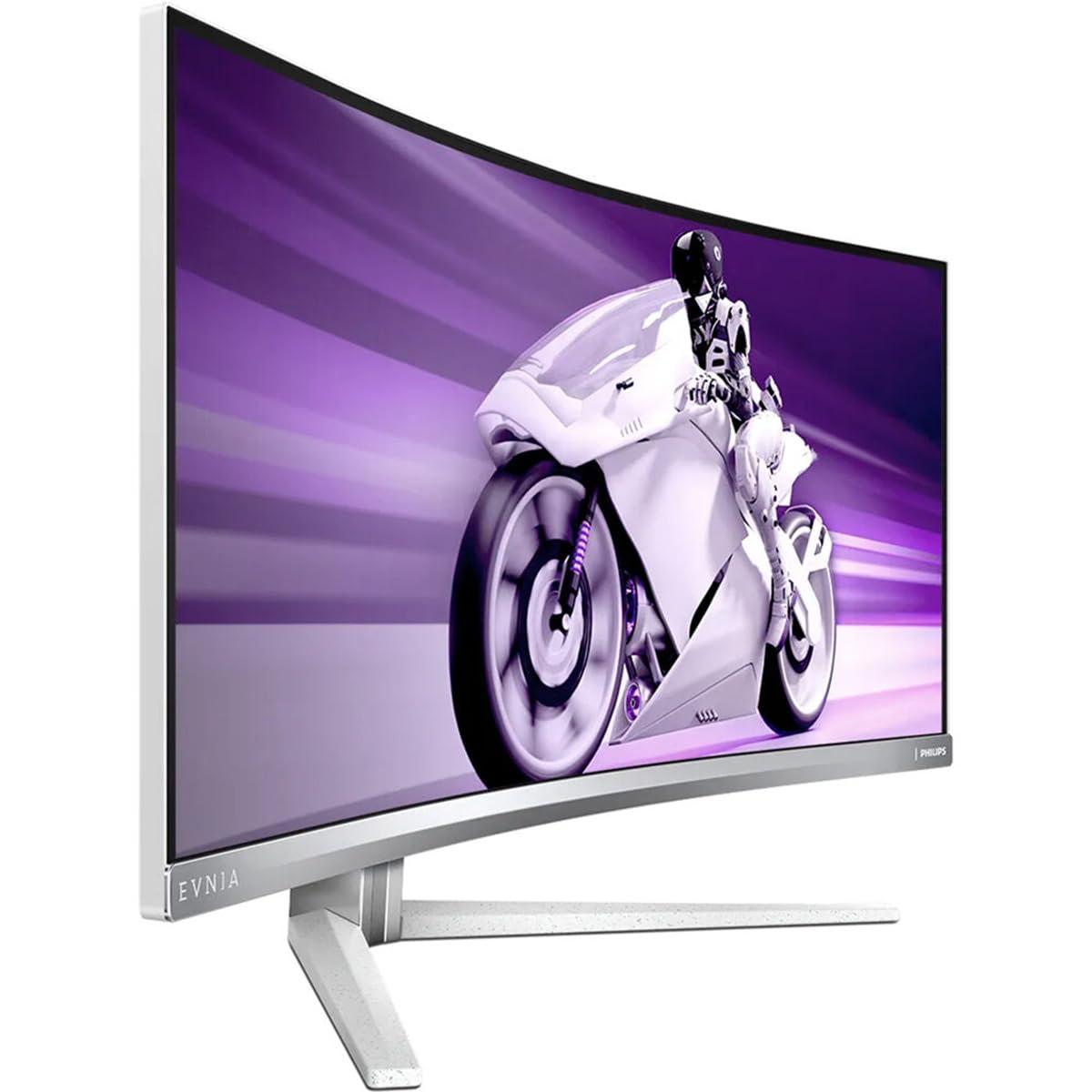 Philips Computer Monitors Philips Evnia 34M2C8600 QD OLED Curved Gaming Monitor w/UltraWide WQHD Resolution, 175Hz, AMD FreeSync Premium Pro, USB-C Docking, Height Adjustable, 4-Year Advance Replacement, Xbox PS5 Switch