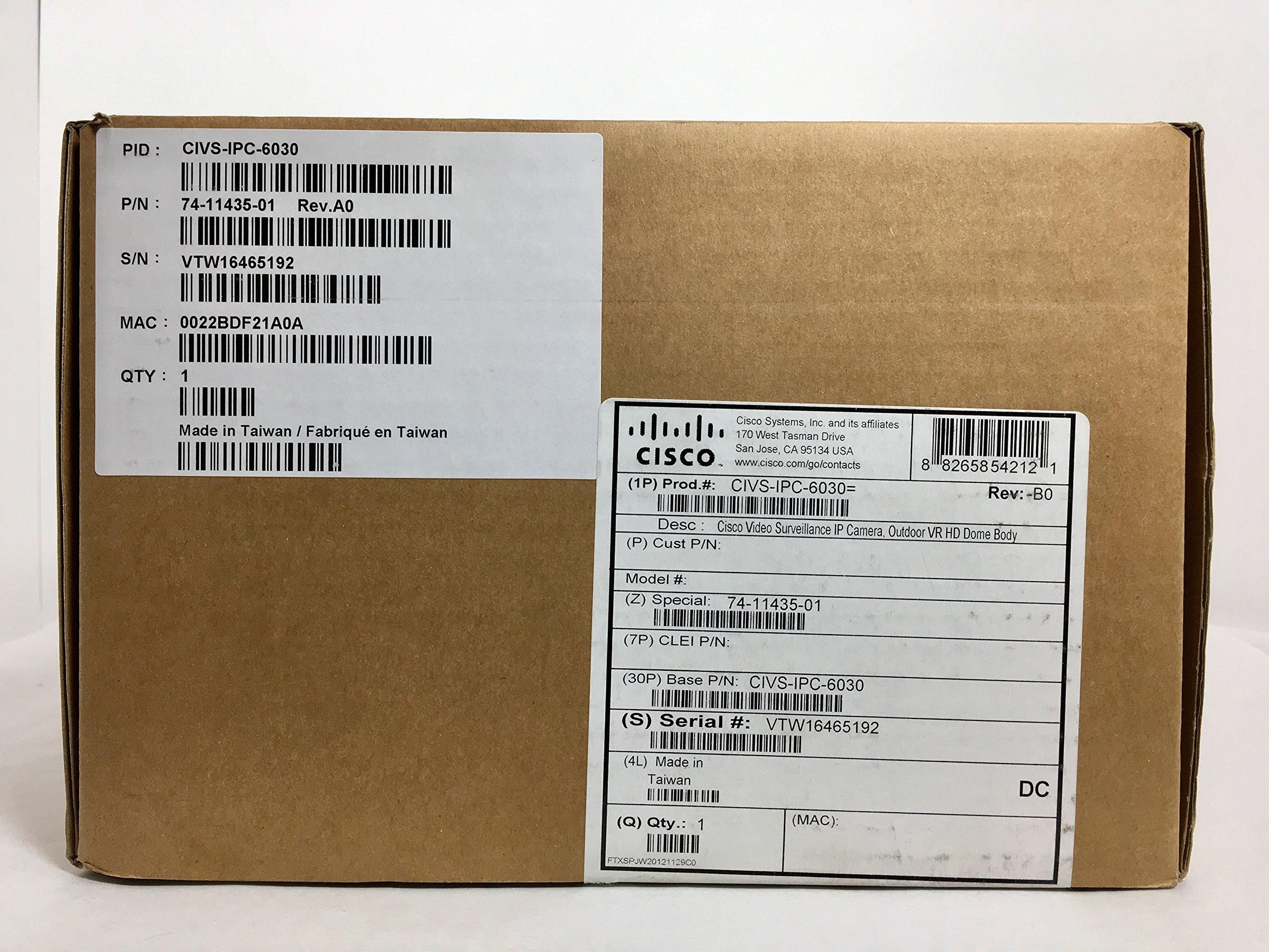 Cisco Cisco Systems Network Surveillance Camera - Dome - Outdoor - Color (Day&Night) - 1920 x 1080 - auto and Manual iris - LAN 10/100 - MJPEG, H.264 - DC 12 V/AC 24 V/PoE