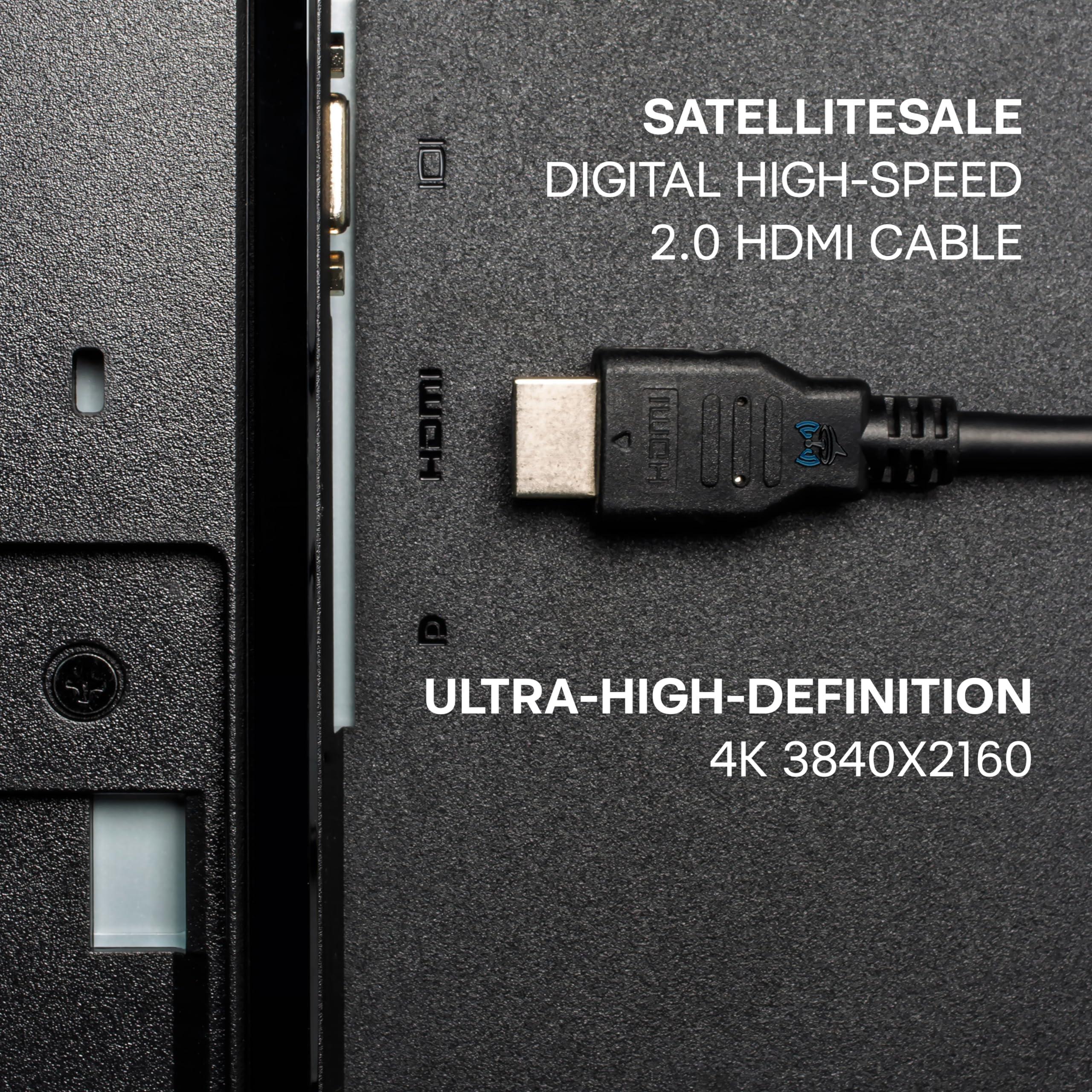 SatelliteSale SatelliteSale Digital High-Speed 2.0 HDMI Cable 4K/60Hz 18Gbps PVC 2160p Black Cord Universal Wire 3 Feet