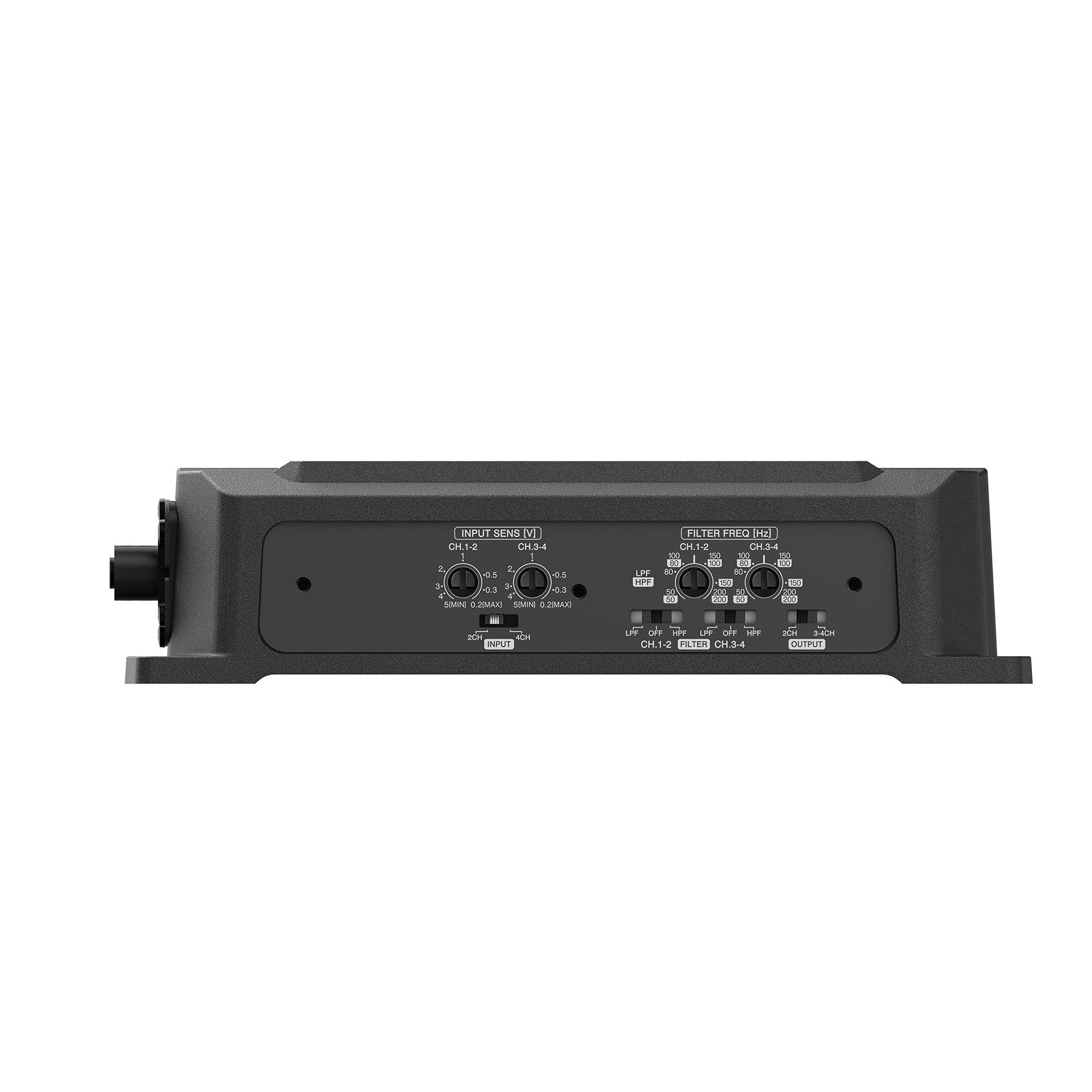 Kenwood KENWOOD KAC-M5014 4-Channel Compact Digital Amplifier (600W) for Car, Marine, UTV & Motorsport Vehicles, Solid Corrosion-Resistant Aluminum Chassis, IPX6, IPX7 & IP6X Certified and Vibration-Proof