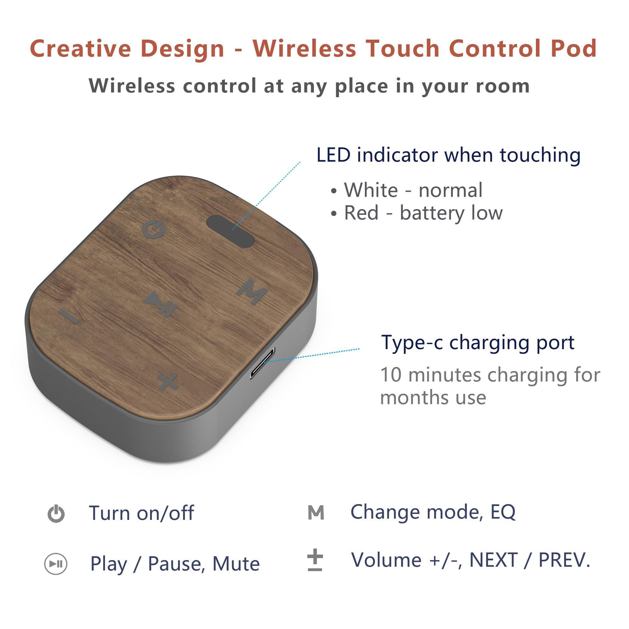 KEiiD KEiiD Bluetooth Computer Speakers with Wireless Touch Control Pod for PC Laptop/Desktop Wireless Stereo Gaming Speakers, 4 EQ Modes, Aesthetic Style, 2024 New Model