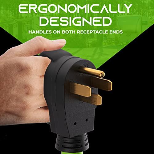 GearIT GearIT 50-Amp Extension Cord for RV and EV (50 Feet) 4-Prong 250-Volt, Tesla Model 3/S/X/Y, NEMA 14-50P to 14-50R 6/3, 8/1 STW AWG Gauge Outdoor Auto Power Cord