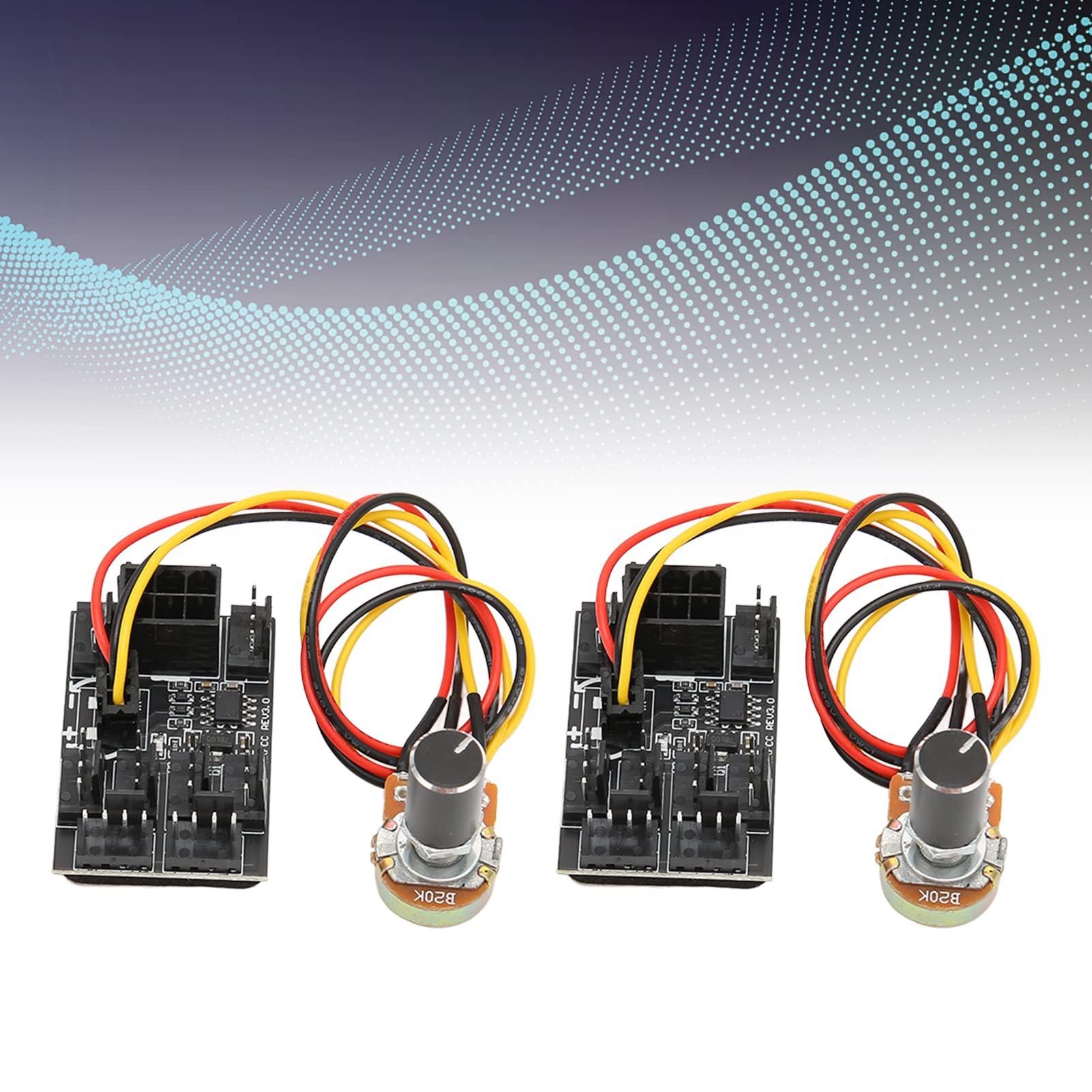 Pissente Cooling Fan Extension Cable, 2 Pcs PC Fan Controller 3 Pin 4 Pin Fan Adapter PWM PC Case Cooling Fan Hub 8 Way Splitter 12V Speed Controller