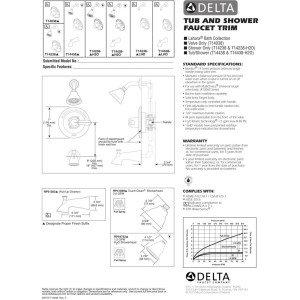 DELTA FAUCET Delta Faucet T14438-SSLHD Lahara Monitor 14-Series Tub and Shower Trim, Stainless