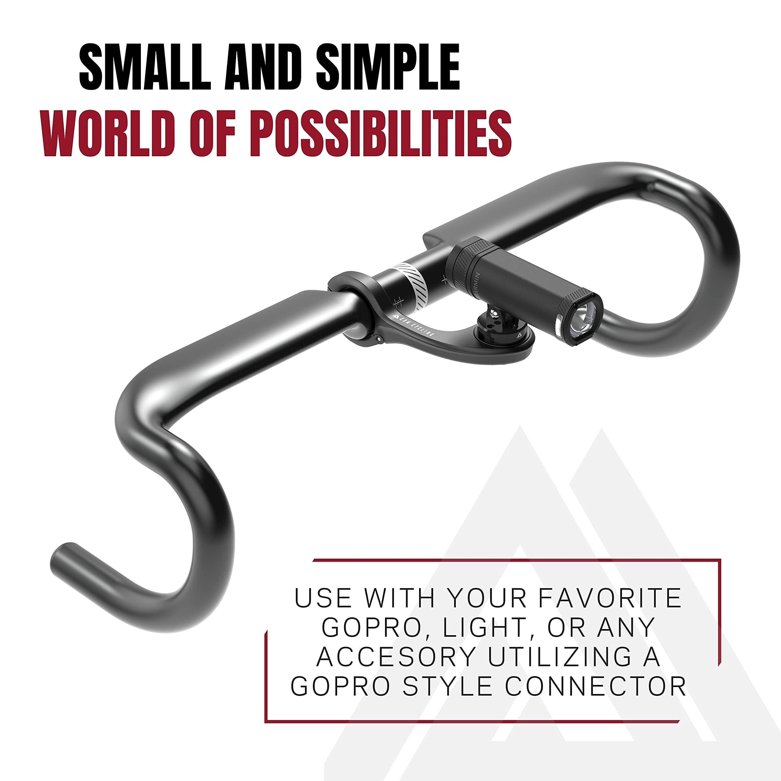 KOM Cycling KOM Cycling Wahoo Elemnt Roam & Elemnt Bolt Out Front Handlebar Mount from Top Mount Compatible with GoPro Adapters That Quarter Turn into Compatible Computer Mounts Bundle