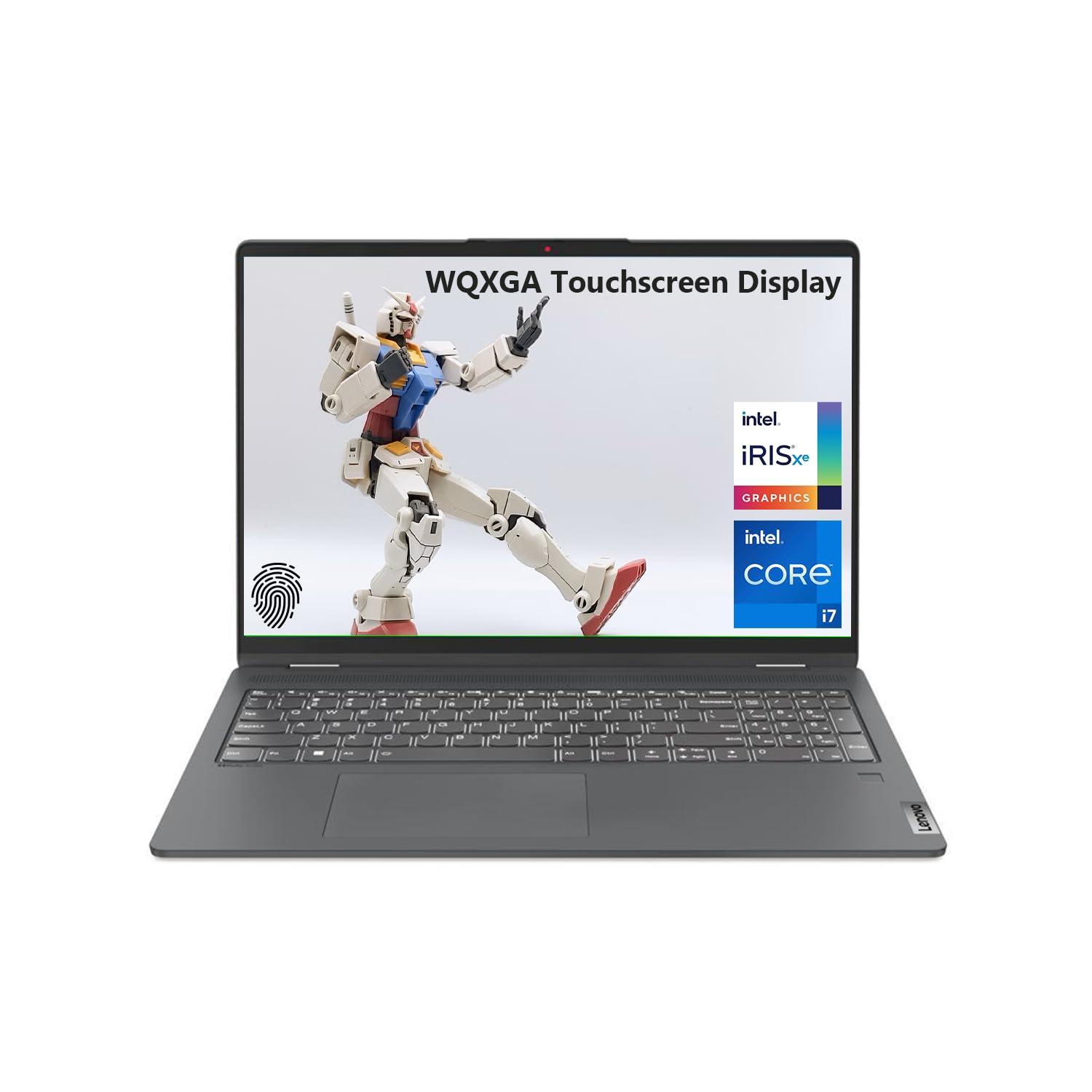 Lenovo Lenovo IdeaPad Flex 5 2-in-1 Laptop, 16 WQXGA Touchscreen Display, Intel Core i7-1255U Processor, 16GB RAM, 512GB SSD, Backlit KB, FP Reader, SD Card Reader, Wi-Fi 6, Windows 11 Home, Grey