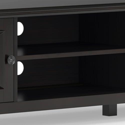 SIMPLIHOME SIMPLIHOME Amherst Solid Wood 72 inch Wide Transitional TV Media Stand in Hickory Brown for TVs up to 80 inches for The Living Room and Entertainment Center