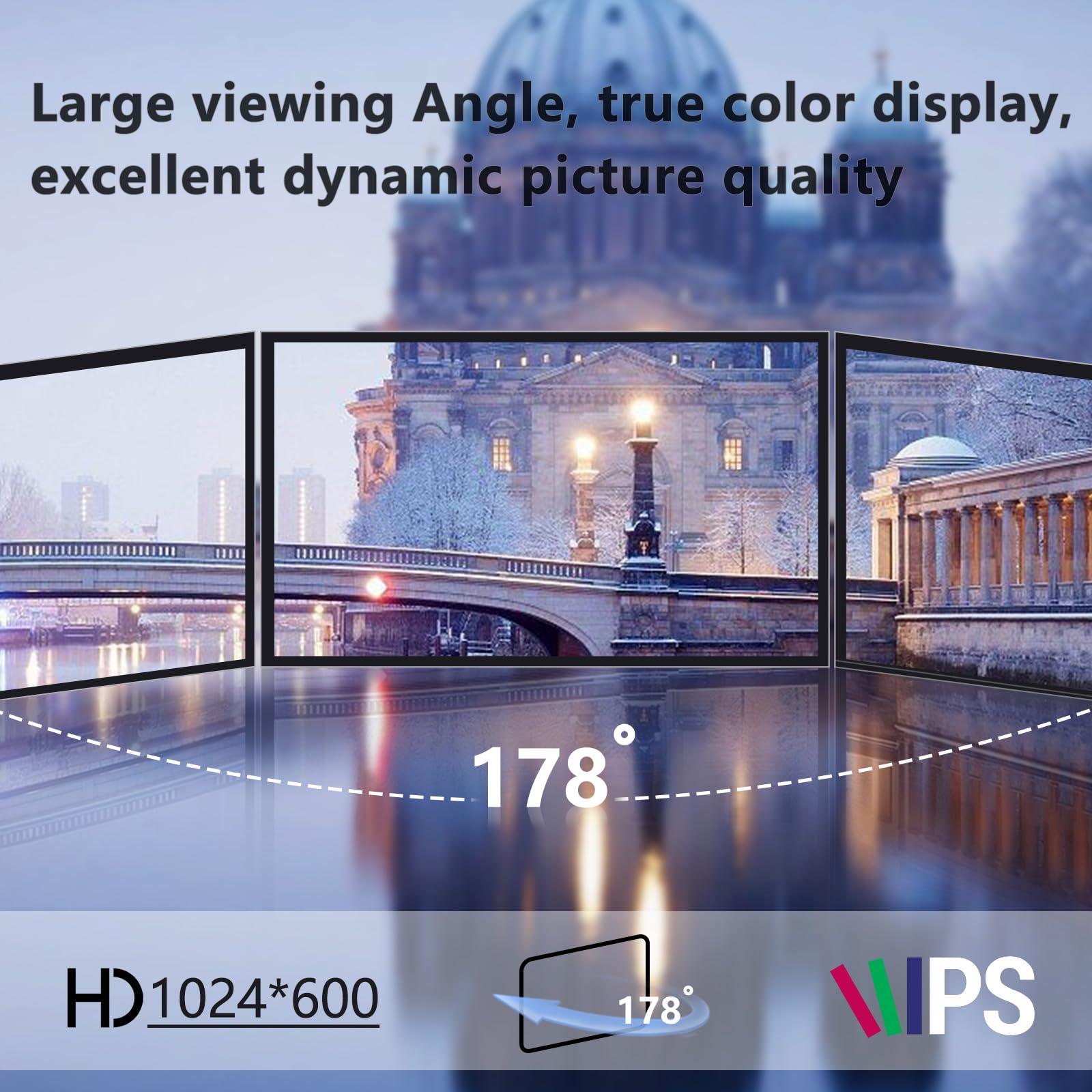 GeeekPi GeeekPi 10.1 Inch LCD Screen for Raspberry Pi, 1024x600 IPS LCD Display, HDMI Portable Monitor for Raspberry Pi 5/Pi 4B/3B+/3B/B+/Zero/400, Win11/10/8/7, Free Driver (Non-Touch)