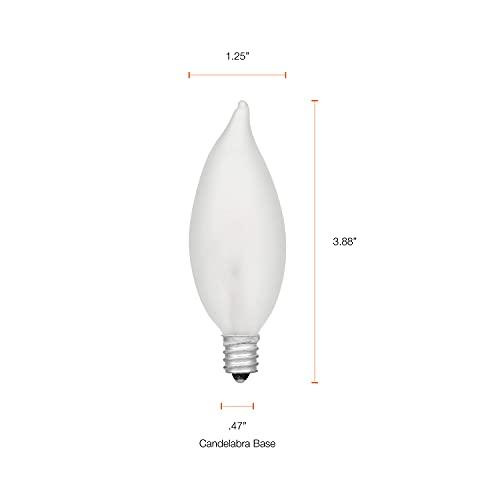LEDVANCE SYLVANIA Double Life Incandescent Light Bulb, B10, 40W, Dimmable, Candelabra Base, 285 Lumens, Frosted - 6 Count (Pack of 1) (15323)