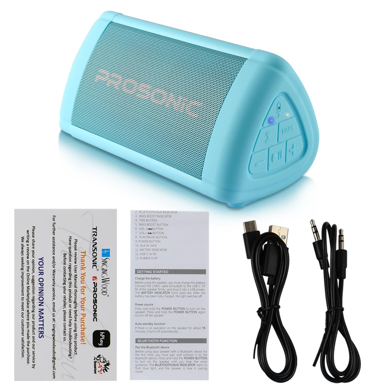 P Prosonic Prosonic BT3 Portable Wireless Bluetooth Speaker with 10W Stereo Sound & Bass Boost -Rich Sound & Intense Bass -Bluetooth 5.0 -Microphone -IPX5 -in & Outdoor Speaker (Blue)