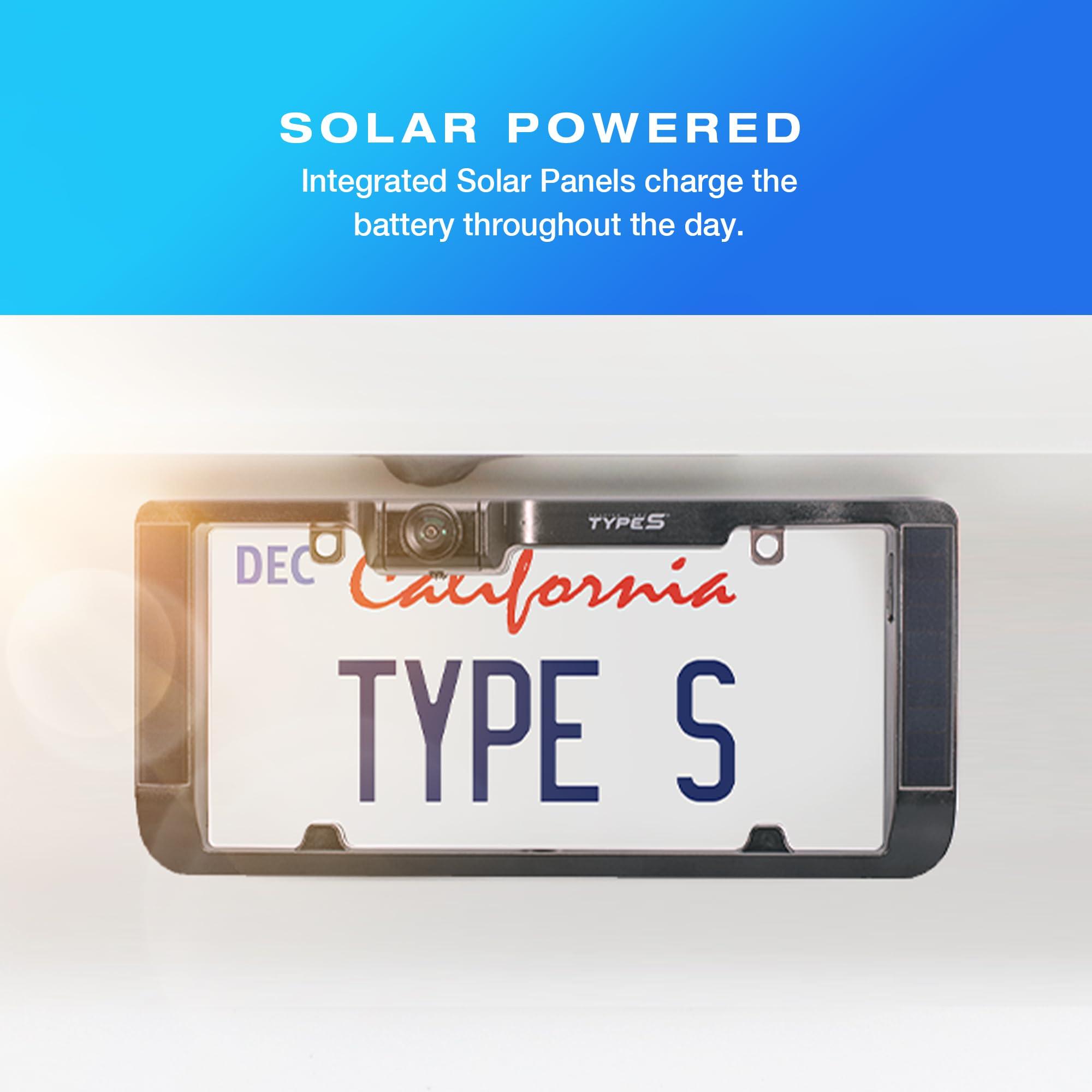 TYPE S TOURING ITEMS Type S Solar-Powered Wireless Backup Camera with Adjustable Lens 6.8" Touch Screen LCD Rear View Wireless Camera Back up Camera License Plate Camera with Night Vision (Upgraded Version)