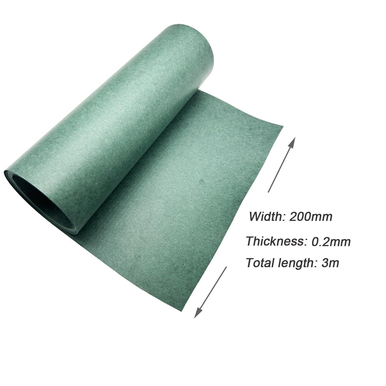 JichuET JichuET Electrical Insulating Fish Paper 200mm(7.9in) Width 3m Length 0.2mm Thickness Insulator Gasket Green