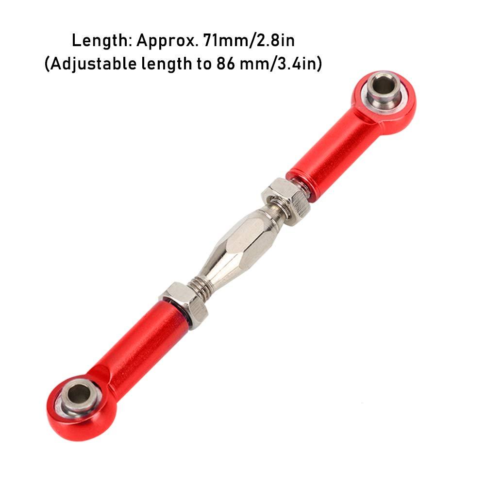 MUNEFE MUNEFE RC Stee Links, RC Car Push Rod, RC Stee Rod Links, Suitable for Ensu The Reliable Performance of Your Rc Model(Red)