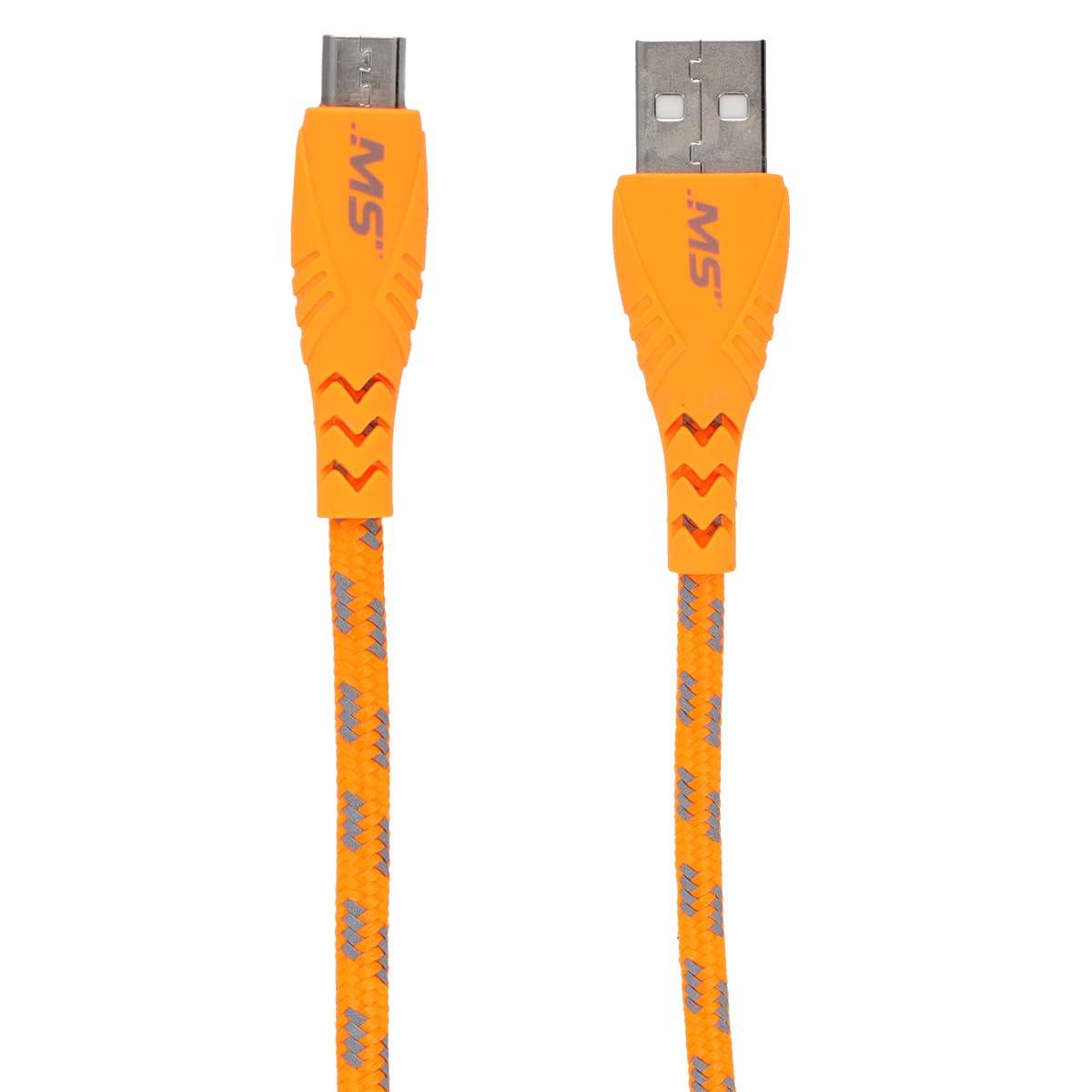 Mobile Spec Mobile Spec MB06714 10 Foot Micro to USB Hi-Visability Charge and Sync Cable - Orange