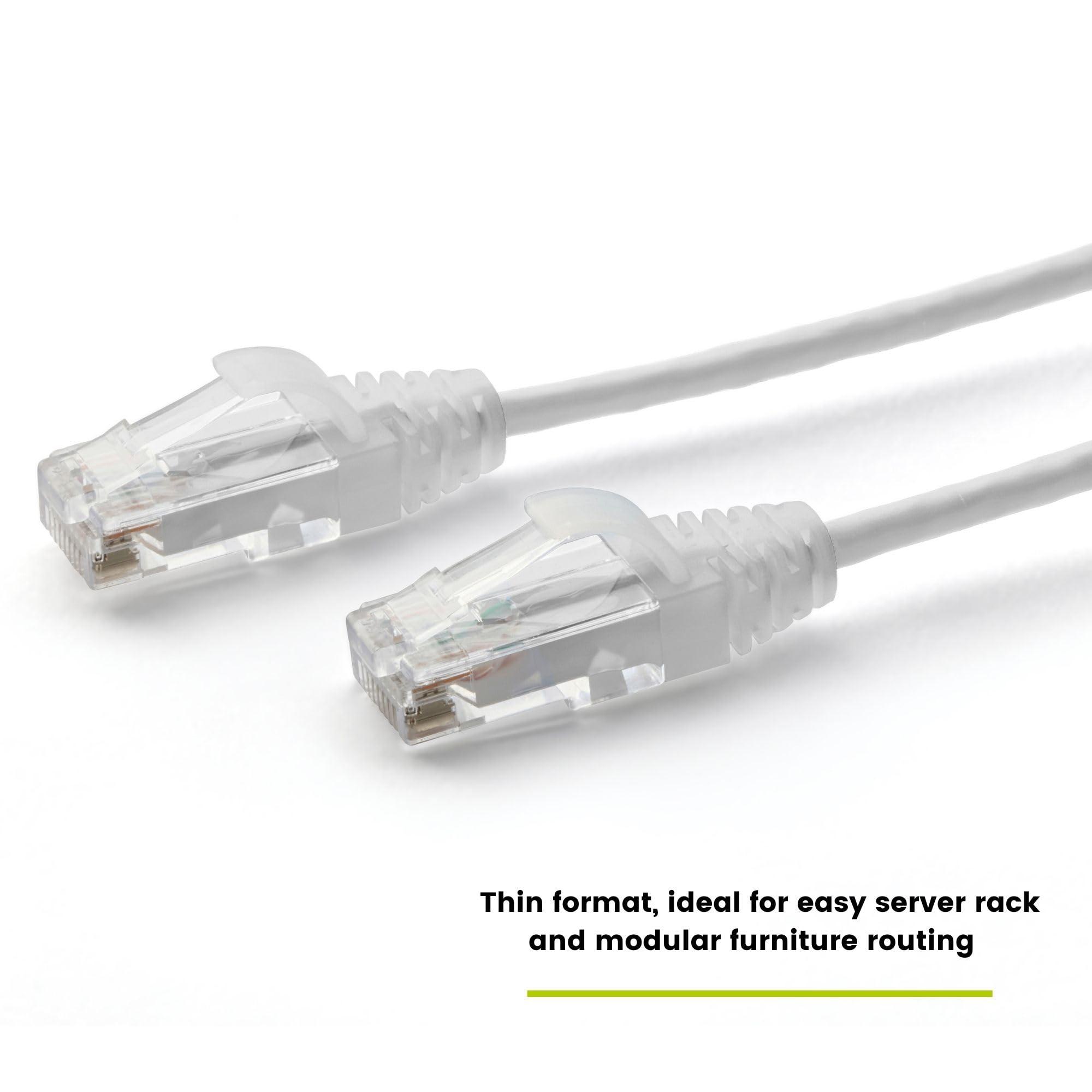 TRUE CABLE trueCABLE Cat6 Component Rated Patch Cable, Unshielded U/UTP, CM Rated, UL Listed, PoE++, 28AWG 4/PR, White, 7ft, 1 Pack
