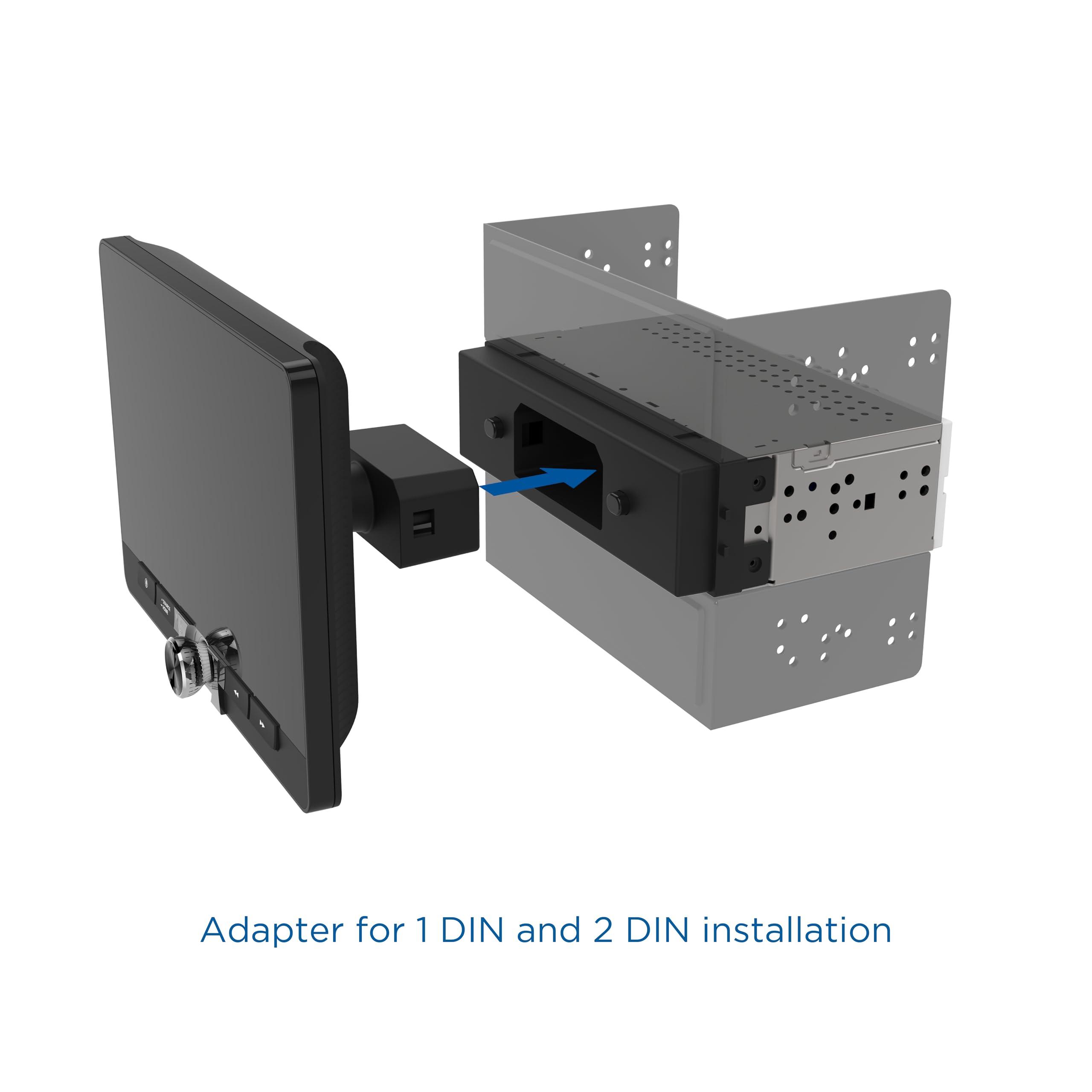 Jensen Jensen J1CA8FL-BUC 8-inch Certified Apple CarPlay Android Auto Wired or Wireless | Single DIN and Double DIN Touchscreen Car Stereo Radio | Bluetooth | USB Charge | Backup Camera Included