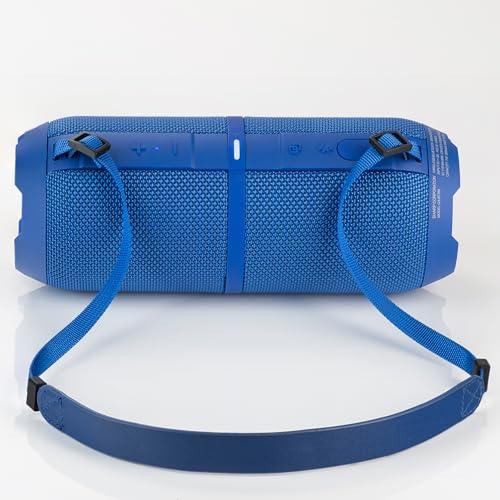 Sharp Sharp GX-BT390 Crystal Clear Series Bluetooth Speaker | Waterproof IP67 | 10 Hour Playtime | 2 Light Modes | 60W Max Power with Strong Bass | True Wireless Pairing | Hands-Free Calling | Strap | Blue