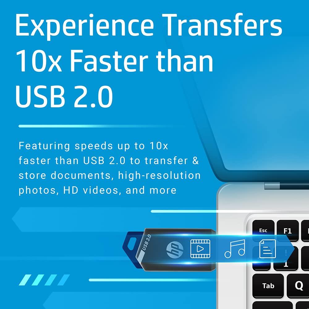 HP HP 128GB x900w USB 3.0 Flash Drive 2-Pack, Gray/Blue