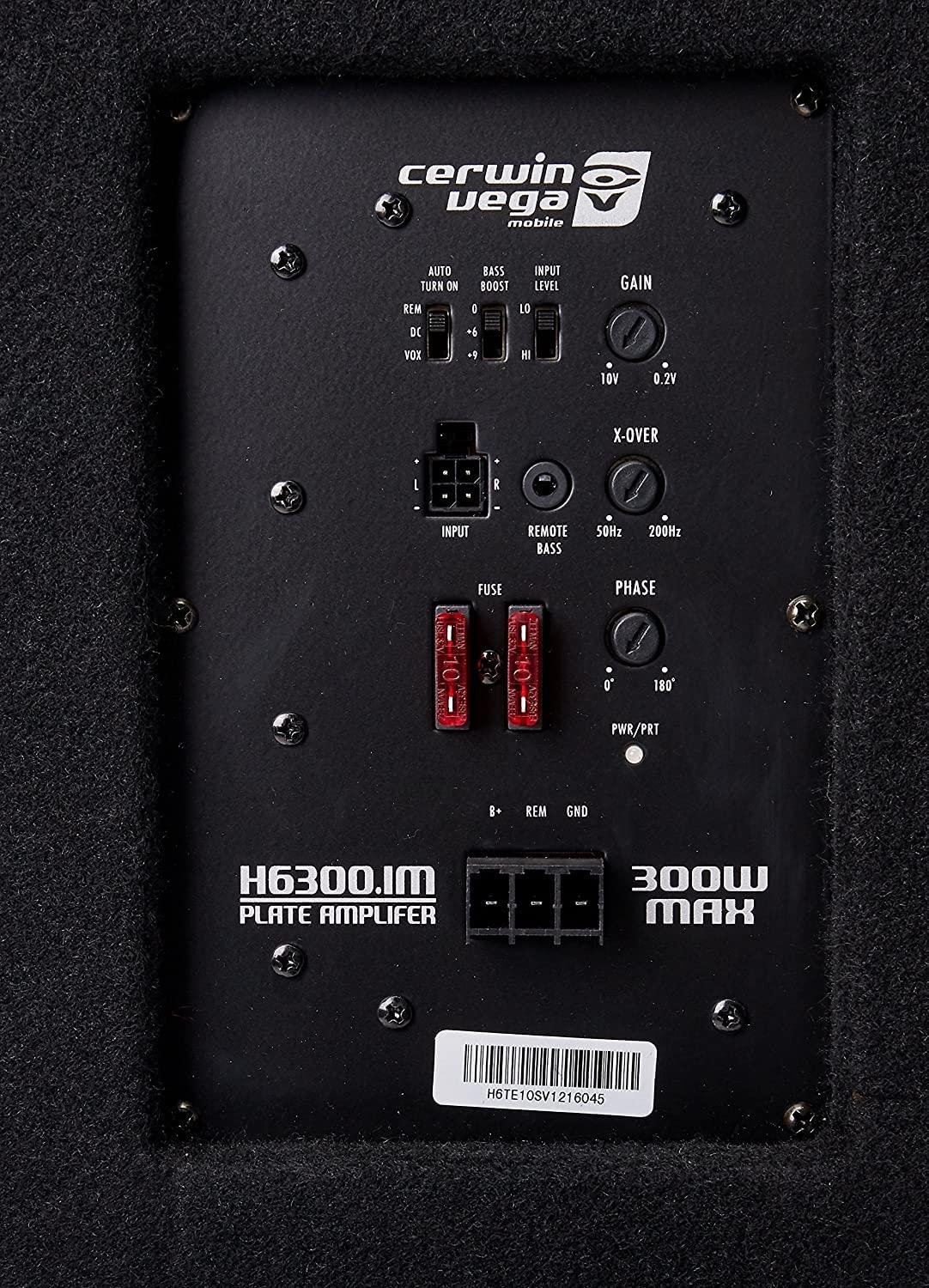 Cerwin-Vega Cerwin-Vega 10\" High Power Amplified Car Subwooder with Wired Remote Control and Tuned Port H6TE10SV