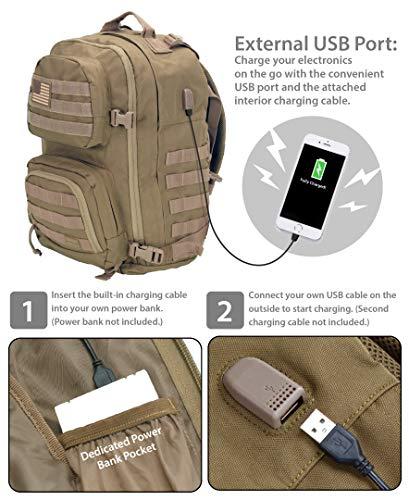 Rockland Rockland Military Tactical Laptop Backpack, Tan, Large