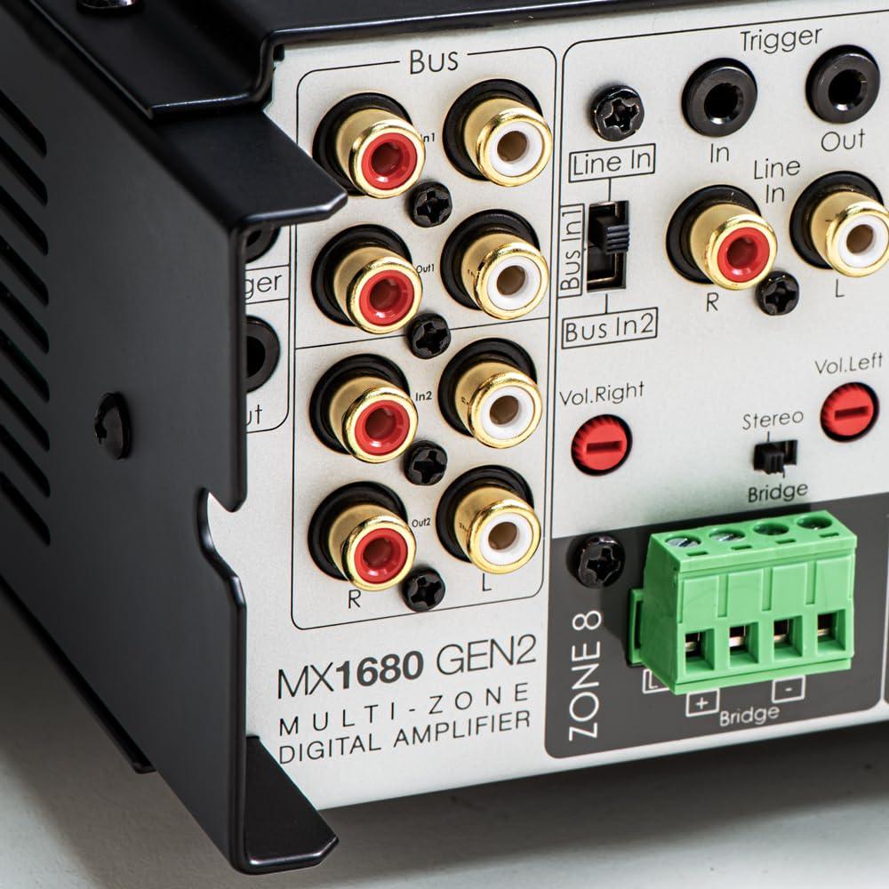 OSD Audio OSD MX1680 GEN2 8 Zone Amplifier 16Ch x 80W, Class D, Front Panel On/Off Buttons, Distributed Audio