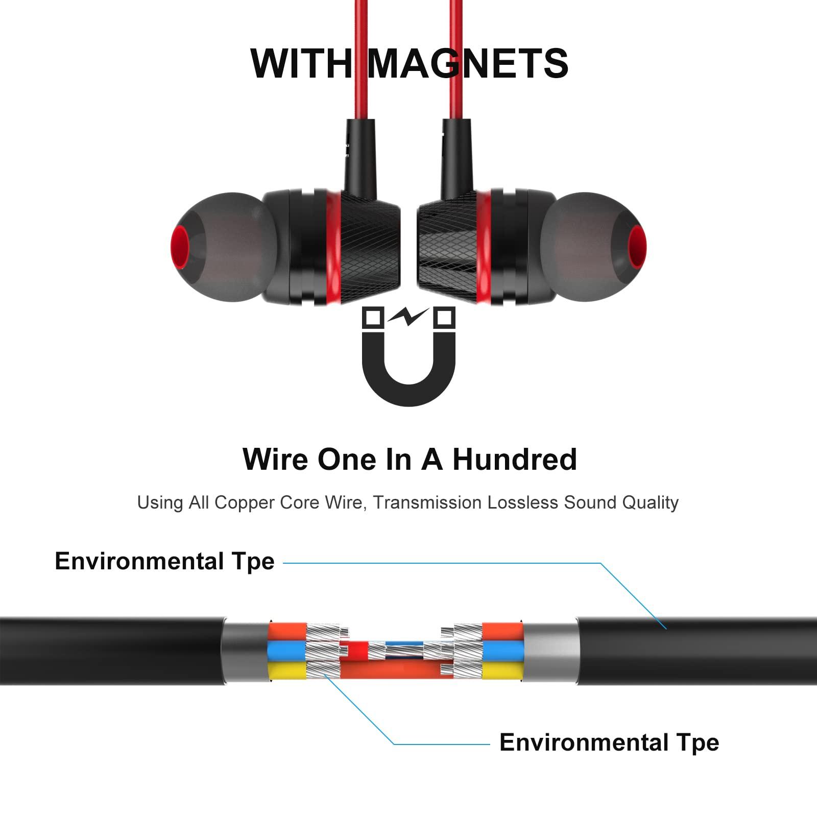 1Mii 1Mii Wired Earbuds with Microphone & Volume Control, in-Ear Headphones Magnetic with Deep Bass, Noise Isolating, High Sound Quality Earphones with 3.5mm Jack for Phone, Android, PC, iPad, MP3(Black)