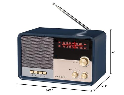 Crosley Crosley CR3036D-NV Tribute Vintage AM/FM Bluetooth Radio, Navy