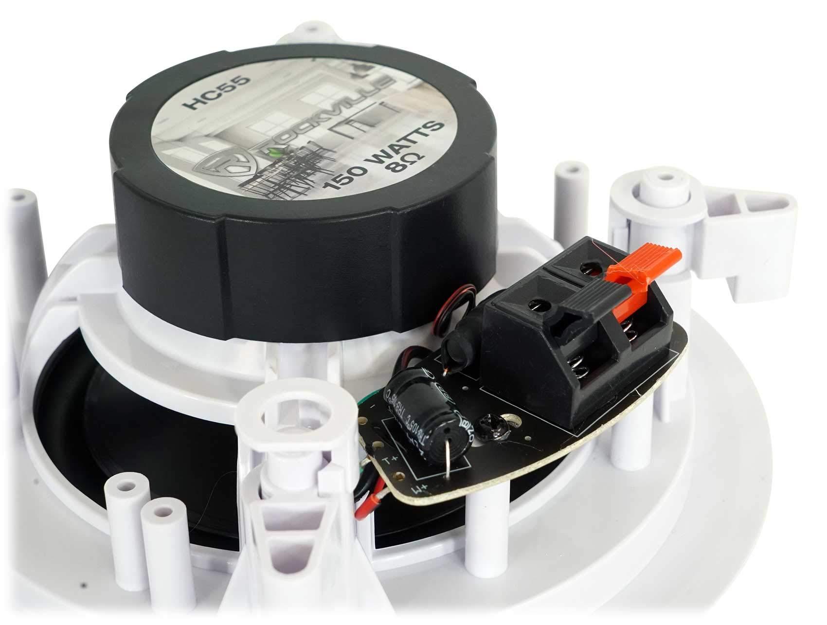 Rockville Rockville Pair HC55 White 5.25\" 300 Watt in-Ceiling Home Theater Speakers 8 Ohm