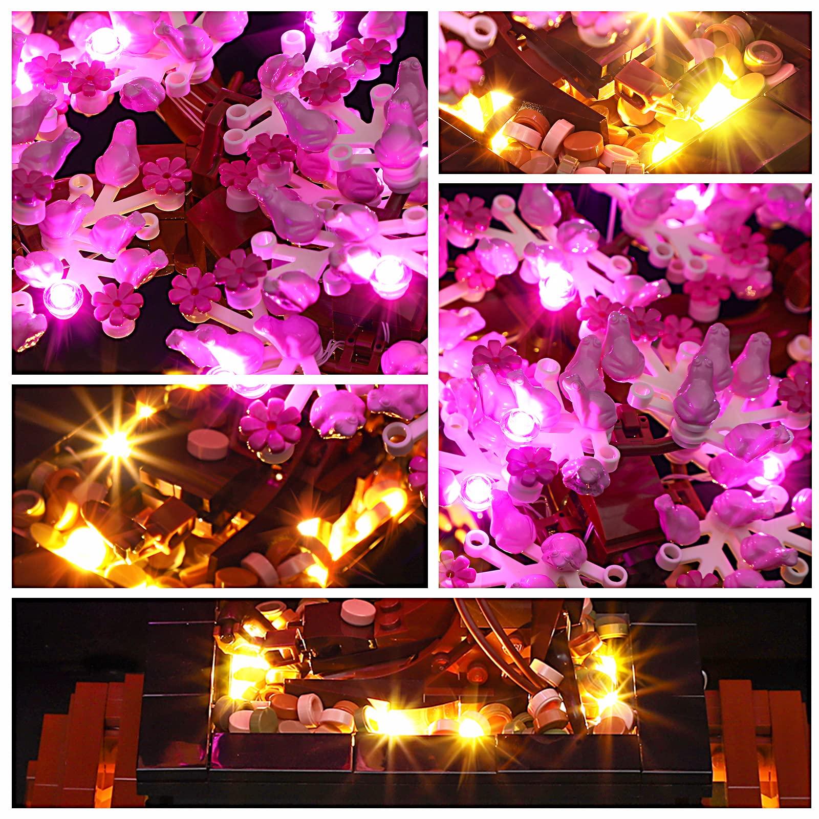 YEABRICKS YEABRICKS LED Light Kit for Lego - Creator Expert Bonsai Tree(Pink) Building Blocks Model, LED Light Set Compatible with 10281(Lego Set NOT Included)